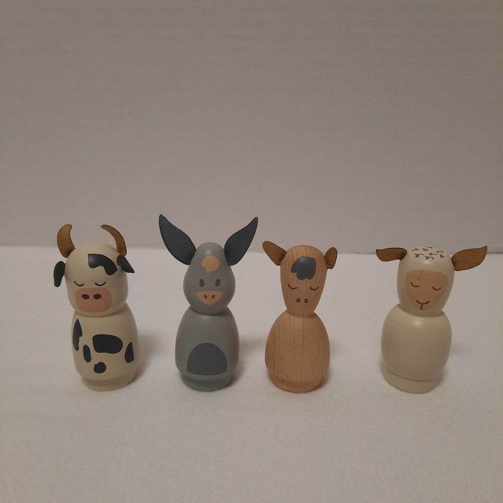 Hearth and Hand Magnolia Wooden Peg Farm Animal Figures Set of 4